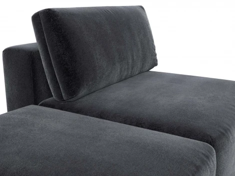 Модули диван и пуф Лига-060 НПБ (ЛДСП,Брус,Фанера,Велюр/Темно-серый) Лига Диванов 129592