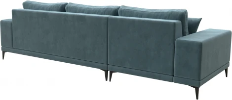 Диван угловой Льюес левый (Бирюзовый/Велюр) Лига Диванов арт.122397L