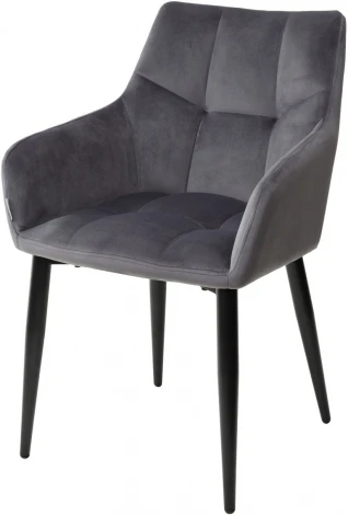 Стул M-City HECTOR BLUVEL-14 GREY, велюр/ черный каркас