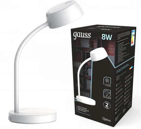 Офисная настольная лампа Gauss Qplus GT6011 (регулировка яркости, LED, 220V, сенсорный выключатель)