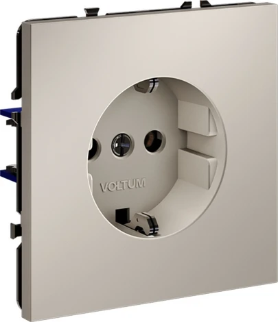 Розетка встраиваемая с заземлением (кашемир) IP30 Voltum S70 VLS040103