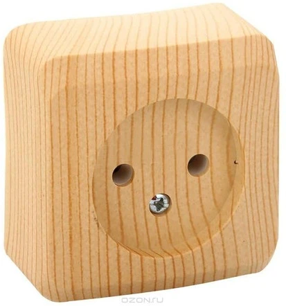 Розетка накладная без заземления (сосна) Systeme Electric Этюд PA16-001D