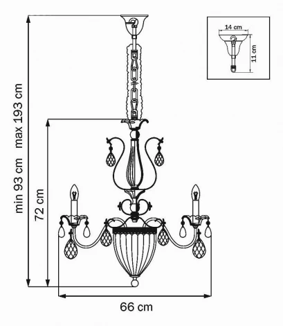 Подвесная люстра Osgona Schon 790111 (220V, хрусталь, подсвечник, свеча)