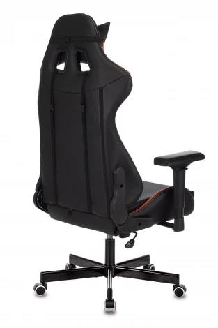 Кресло игровое Zombie VIKING TANK черный/оранжевый/белый эко.кожа с подголов. крестовина металл