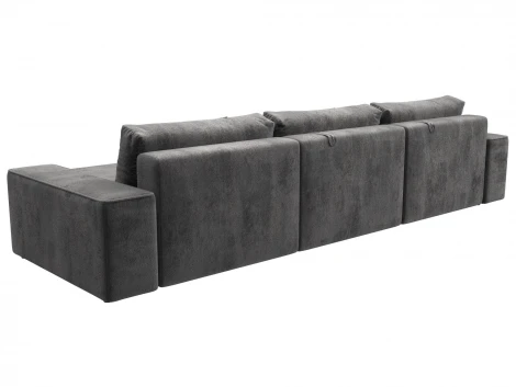 Диван угловой Лига-074 угол универсальный (ДСП/Пластик/Велюр/Серый) Лига Диванов 129869