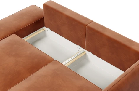ПОРТЛЕНД Диван угловой с банкеткой терракотовый D1 furniture арт.AAA41671002