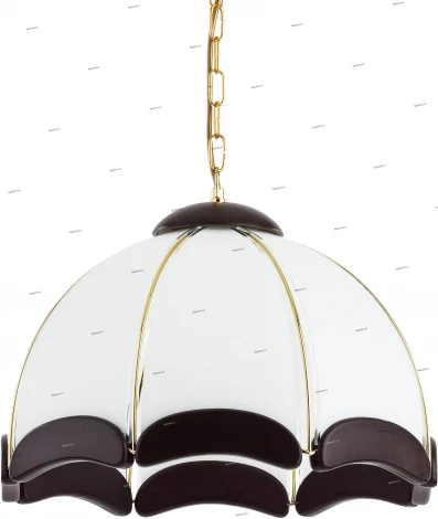 Подвес Alfa Sikorka Venge, 1 плафон, золото с белым и венге