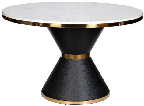 Кухонный стол Garda Decor 76AR-DT813 (Черный,Золото/Белый мрамор)