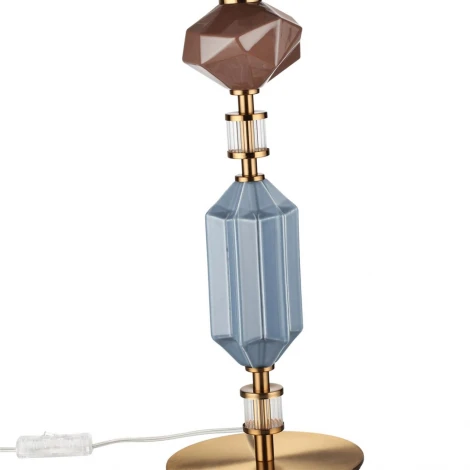 Настольная лампа с выключателем Odeon Light Terra 5414/1T античная бронза/коричневый/синий/металл/керамика E14 1*40W