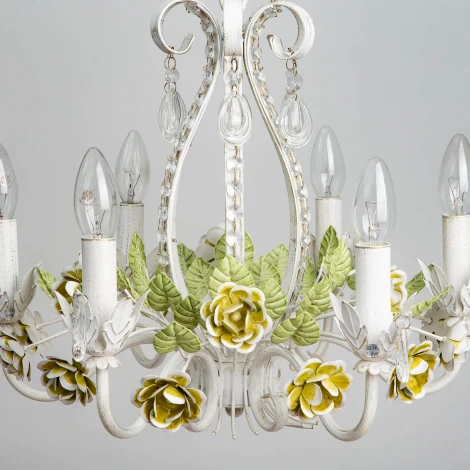 Подвесная люстра Abrasax SD785 (220V, на цепи, свеча, цветы, розы)