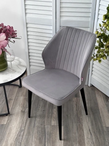 Стул SEATTLE 505-35 Серый, без пальчиковый"/ черный каркас М-City"