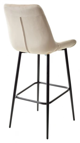 Барный стул ХОФМАН, цвет H-06 Бежевый, велюр / черный каркас
