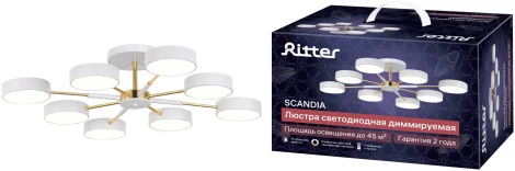 Потолочная люстра светодиодная на штанге с ДУ Ritter Scandia 51629 7