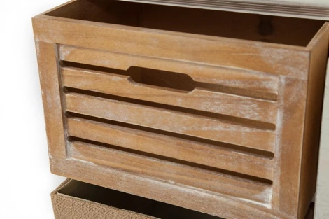 Тумба с 6 ящиками Secret De Maison MARITIME 6 ( mod. HX16-006NS ) butter white/navy design (дерево павловния, мдф)