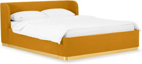 Кровать Vibe 1600 ОГОГО (арт.748490), (Ткань,Шенилл/Желтый)