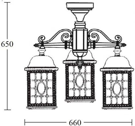 Потолочный светильник уличный Oasis Light LONDON L 64870LA/3 Bl (220V, фонарь, IP44)