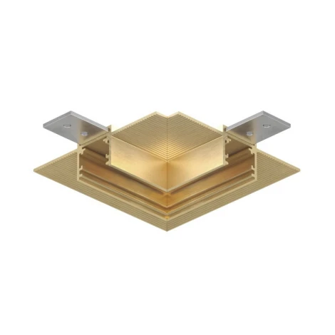 Угловой элемент трека для ГКЛ 12,5 мм, 90°, потолок–потолок, сатинированная латунь, алюминий Denkirs Shine Hide TR5705-SB