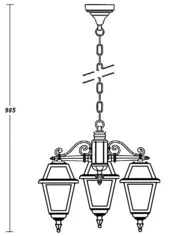 Уличный светильник подвесной Oasis Light Faro Lgg 91170lgg/3