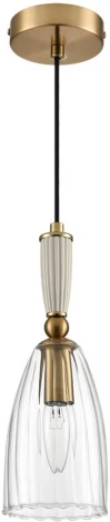 Подвесной светильник Lumion Derbi 8284/1A античная бронза/прозрачный, металл/керамика/стекло Е14 1*40W 220V (на проводе)