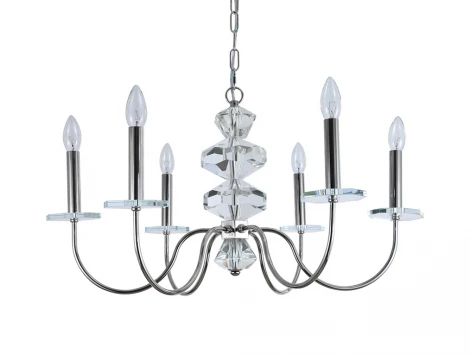 Подвесная люстра свеча Newport 3870 3876/С nickel (220V, на цепи, свеча)