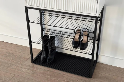 Обувница Вельвет Mebelson (ЛДСП,Металл/Светлое дерево,Белый,Черный) арт.173128,3323