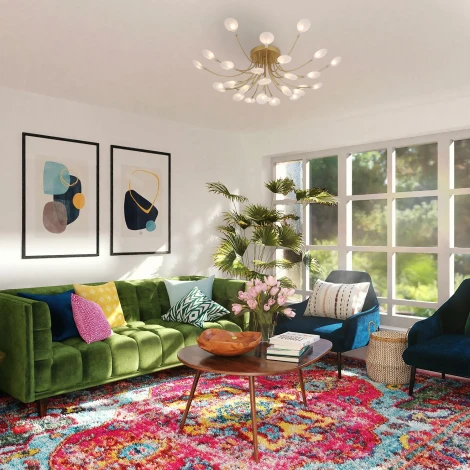 Потолочная люстра на штанге F-Promo Skein 4197-28C (220V, лепестки)