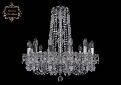 Подвесная люстра Art Classic 11.24 11.24.12.200.h-59.Cr.V0300 (220V, хрусталь, на цепи, подсвечник, свеча)