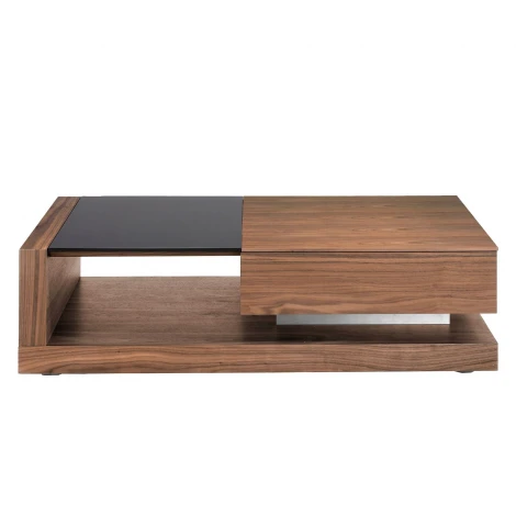 Журнальный столик из ореха с черным стеклом MH1317A /2061 Angel Cerda 098825