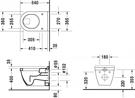 Унитаз подвесной Duravit Starck 3 2201090000
