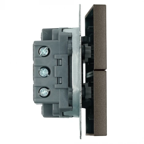 Переключатель двухклавишный (антрацит, soft touch) Stekker Эмили 49921