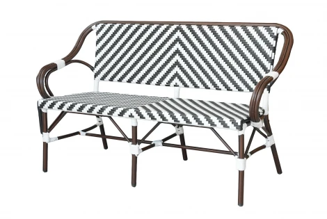 "Кабри" диван двухместный из искусственного ротанга, цвет черно-белый 4SIS ZF2186C Black