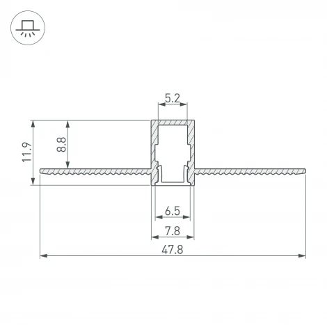 Профиль SL-LINIA8-FANTOM-2000 ANOD (Arlight, Алюминий) 034986