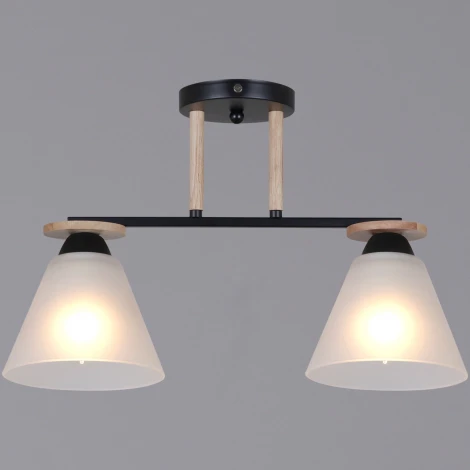 Потолочная люстра на штанге Reluce 11630-0.3-02 BK+WOOD (220V)