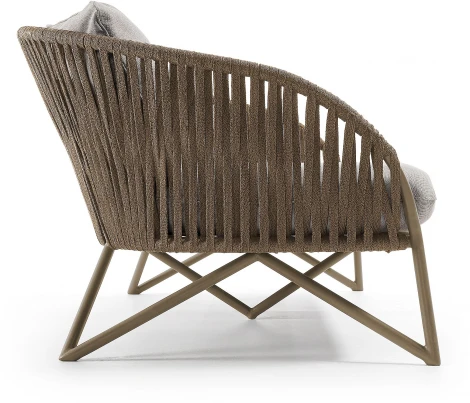 Диван уличный La Forma (ex Julia Grup) Branzie (Серый,Коричневый/ Сталь,Металл,Веревка,Пена)