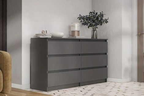 Комод Арника с ящиками 1,38м Денвер, графит