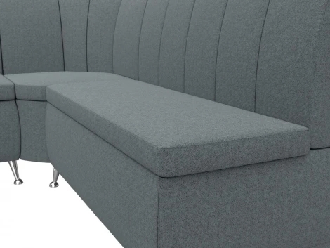 Диван кухонный угловой Кантри левый угол (Серый/Рогожка) Лига Диванов арт.122502L