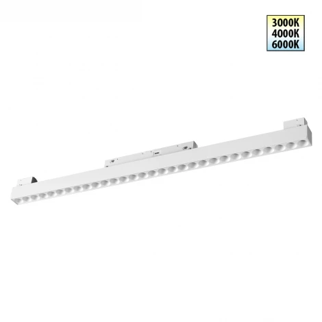 Трековый светильник Downlight светодиодный для низковольтного шинопровода Novotech Flum 359624 белый с переключ. цв. темпер. IP20 LED 3000К\4000К\6000К 30W 48V