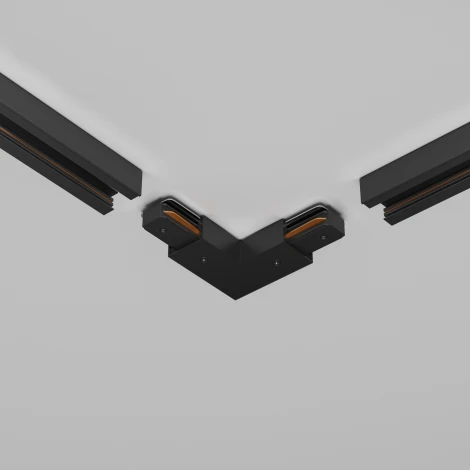 Угловой коннектор питания с вводом питания Unity (однофазный) черный Maytoni Accessories for tracks Unity TRA001CLB-11B (220V)