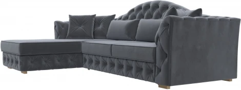 Диван угловой Артис левый угол (Серый/Велюр) Лига Диванов арт.121586L