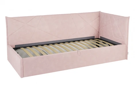 Кровать с подъемным механизмом Бест (Тахта) 90х200 см Mebelson (ДСП,ЛДСП,Велюр/Розовый) арт.KM.T-15.2172