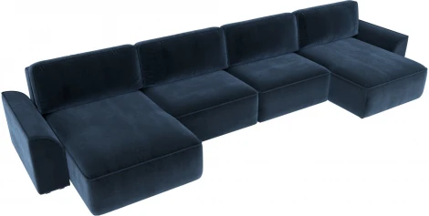Диван п-образный Лига-048 НПБ лонг Лига Диванов (Велюр) арт.128356