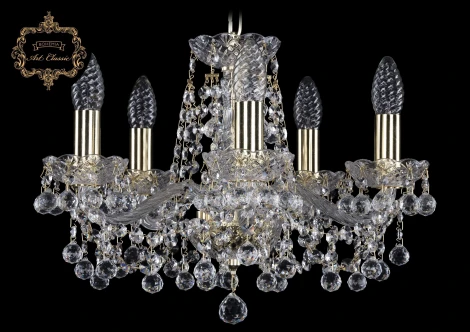 Подвесная люстра Art Classic 11.26 11.26.5.141.Gd.B (220V, хрусталь, на цепи, подсвечник, свеча)