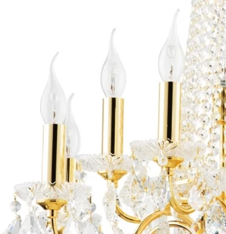 Подвесная большая люстра Osgona Classic 700162 (220V, хрусталь, подсвечник, свеча)