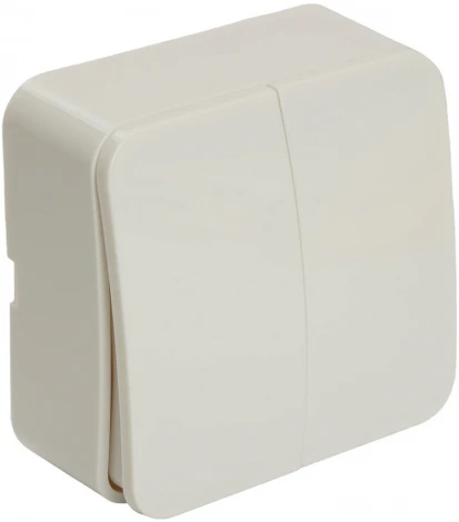 Выключатель двухклавишный (белый) Stekker София 49289