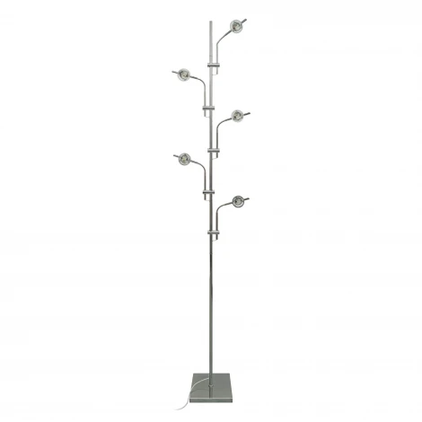 Торшер светодиодный, c регулировкой наклона, с линзами, сменные светофильтры в/к Uniel ULM-T640 5x2W/3000K CHROME MULTICOLOR