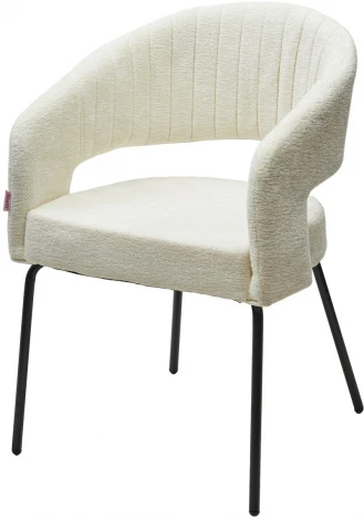 Стул M-City SNUG 3018-01 белый, шенилл / черный каркас