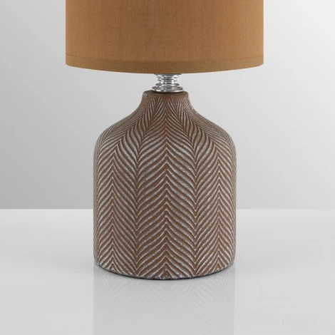 Настольная лампа Lumion Inina 8175/1T коричневый, керамика/текстиль E14 1*40W 220V (выключатель, круглые)