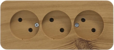 Розетка накладная тройная без заземления (ясень) Systeme Electric Blanca BLNRA000315