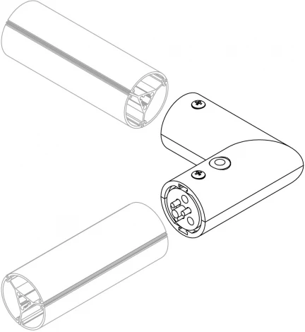 Соединитель профиля ROUND-D36-360-90 BLACK (Arlight, Металл) 050543