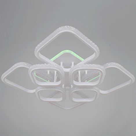 Потолочная люстра на штанге светодиодная с пультом и ночным режимом и RGB Reluce 06335-0.3-4+4A WH (RGB, Умный дом)